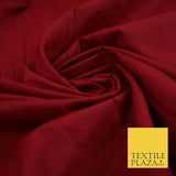CHERRY RED Creased Crinkle Polycotton Fabric Crushed Craft Dress 53" Wide 4154