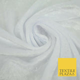 White Crushed Velvet Fabric Material Backdrop Cushions Curtains Stretch 58" 4160