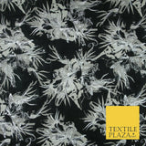 Black Pewter Silver Textured Metallic Fancy Brocade Jacquard Dress Fabric 4150