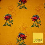 Premium Soft Falling Artsy Roses 100% Rayon Viscose Dress Print Fabric Craft 43"