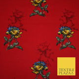 Premium Soft Falling Artsy Roses 100% Rayon Viscose Dress Print Fabric Craft 43"