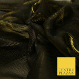 Black Gold Slinky Shiny Sheer Mesh Net Dress Fabric Dancewear 60" Wide 4301