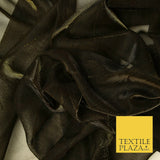 Black Gold Slinky Shiny Sheer Mesh Net Dress Fabric Dancewear 60" Wide 4301