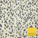 Beige Lilac Leopard Animal Print Printed Power Mesh Net Stretch Fabric 58" 4318