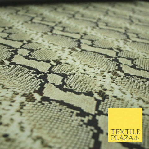 Light Gold Beige Snake Skin Printed Stretch Jersey Fabric Dress Craft 58" 4358