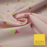 Pink Flying Kites Printed 100% Cotton Fabric Masks Sewing Dress Craft 44" 4487