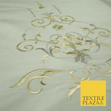 Luxury Large Embroidered Motif 100% PURE SILK Fabric Cushion Furnishing 45" 4553