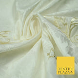 Luxury Ornate Jacquard Ivory Motif Embroidered 100% PURE SILK Fabric Furnishing