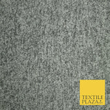 LIGHT SILVER GREY BLACK MARL Melange Knit Stretch Jersey Fabric Material 4740