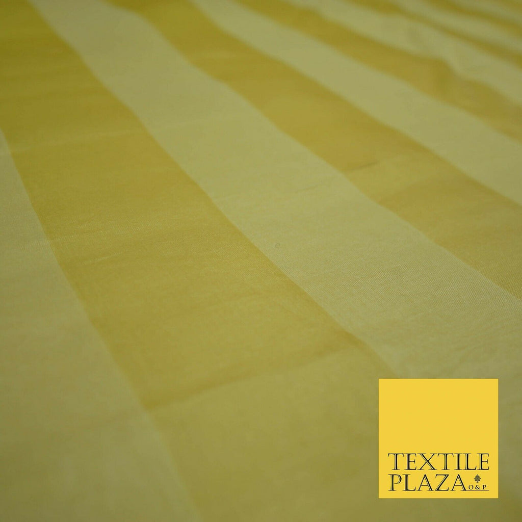 Luxury Warm Gold Double Striped Lines 100% SILK ORGANZA Fabric Sheer 48" 4624