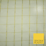 Luxury White Metallic Gold Square Check 100% SILK ORGANZA Fabric Sheer 48" 4626