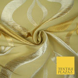 Premium GOLD Metallic Shaded Thread Lantern Design Upholstery Fabric 53" 4680