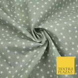 Falling White Mini Stars Printed Poly Cotton Fabric Polycotton Dress Craft 4917