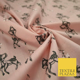 Fawn Baby Deer Bambi Woodland Animal Printed Poly Cotton Fabric Polycotton Craft