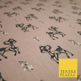 Fawn Baby Deer Bambi Woodland Animal Printed Poly Cotton Fabric Polycotton Craft