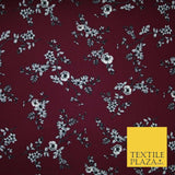 Floral Cluster Fine Stripe Printed Stretch Jersey Fabric Dress Craft 61" Wide