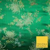 Traditional Oriental Chinese Brocade Metallic Floral Satin Jacquard Fabric 59"