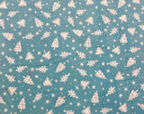 Christmas Trees Fabric 100% Cotton - Per Metre/Half Metre/Fat Quarter AQUA RF41