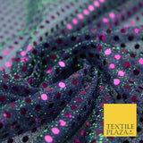 Purple Green Two Tone 4mm Sequin Hologram Stretch Fabric Sparkly Dress Dance2252