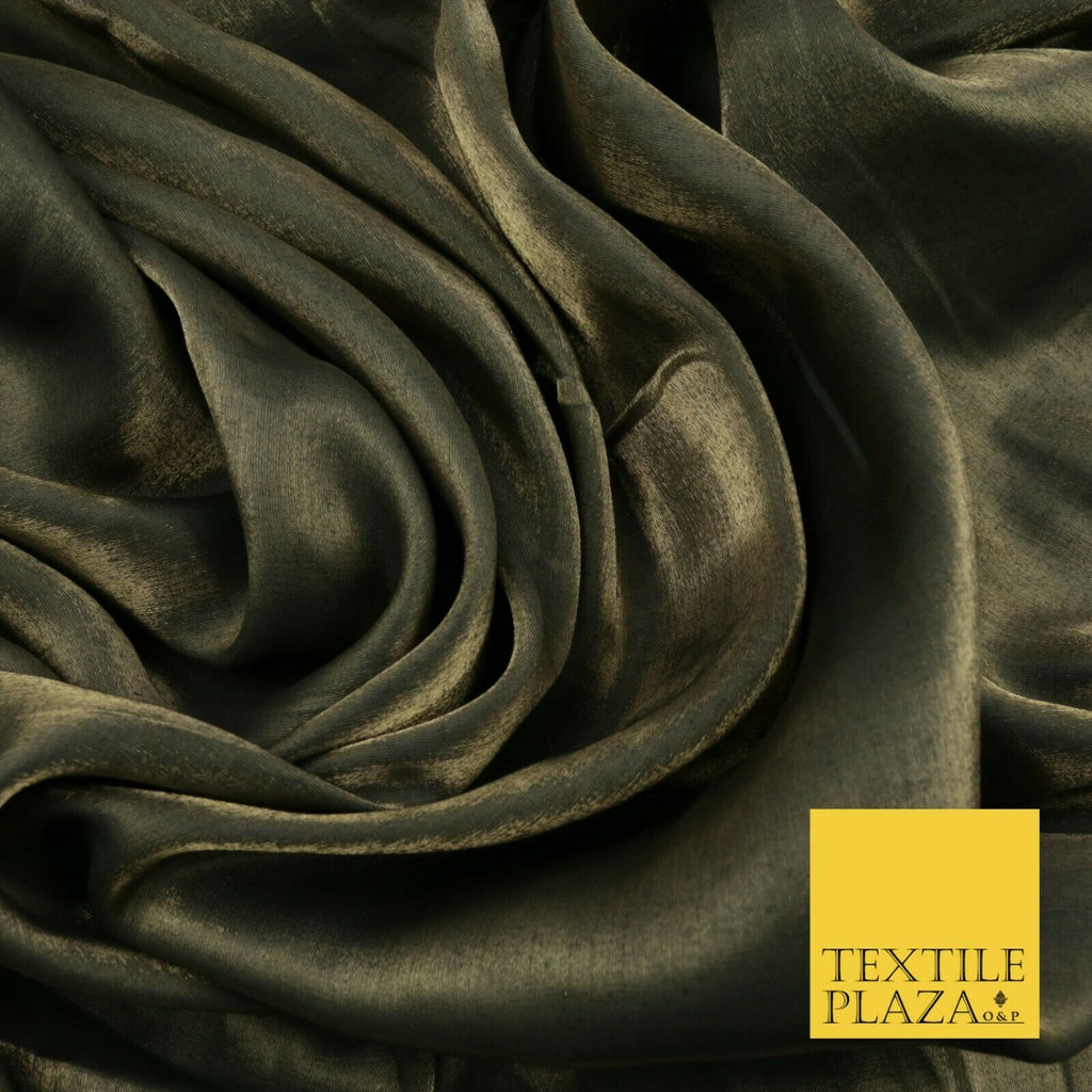 GOLD BLACK Soft Smooth Silky Shimmer Polyester Woven Fabric Lining Salwar 1509