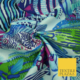 Underwater Aqua Swimming Tropical Fish 100% COTTON CANVAS Print Fabric Craft2287