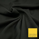 Black White Plain Dyed Soft Powder Crepe Lining Dress 100% Polyester Fabric  56"