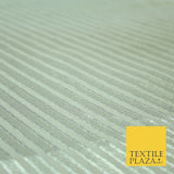 Silver Diagonal Striped Shimmer Metallic Foil Shiny LAME Banarsi DressFabric2280