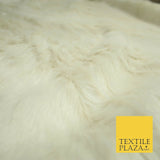 High Quality Luxury IVORY CREAM Suede Backed 1" Long Pile Faux Fur Fabric 2302