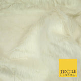 High Quality Luxury IVORY CREAM Suede Backed 1" Long Pile Faux Fur Fabric 2302