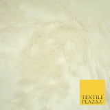 High Quality Luxury IVORY CREAM Suede Backed 1" Long Pile Faux Fur Fabric 2302