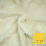 High Quality Luxury IVORY CREAM Suede Backed 1" Long Pile Faux Fur Fabric 2302
