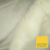 High Quality Luxury IVORY CREAM Suede Backed 1" Long Pile Faux Fur Fabric 2302