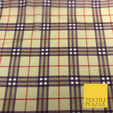 Beige Gold Purple Tartan Check Georgette Dress Sheer Craft Fabric 44" 1314