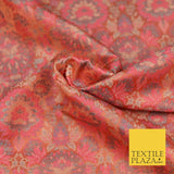 Pink Luxury Multi Flower PURE Benarsi Brocade Woven Dress Fabric Fancy 1757