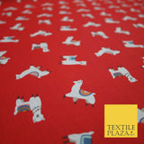 Llama Alpaca Drama Floating Wildlife Printed Poly Cotton Fabric Polycotton Craft
