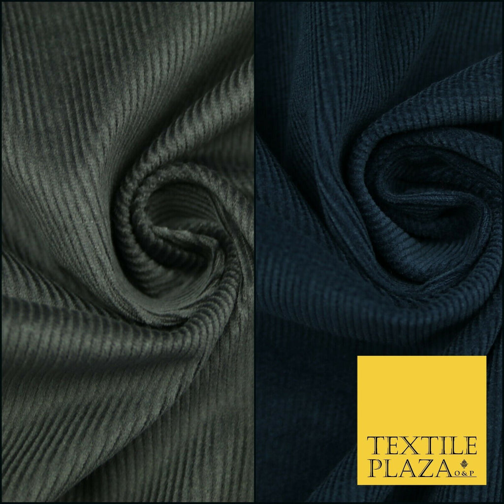 Dark Grey Blue Heavy Strong 12Wale Corduroy Fabric Upholstery Cushion Sofa Craft