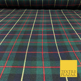 GREEN NAVY Classic Scottish TARTAN Polyester Viscose Fabric 58" Craft Dress Q966