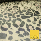 Beige Leopard Jaguar Animal Print Printed Power Mesh Net Stretch Fabric 61" 4319