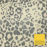 Beige Leopard Jaguar Animal Print Printed Power Mesh Net Stretch Fabric 61" 4319