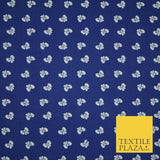 Small Cute Smart Ribbon Bow White Printed Poly Cotton Fabric Polycotton Mask 45"