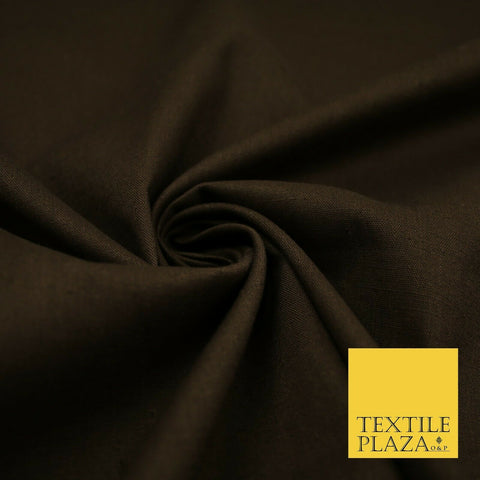 Chocolate Brown Premium Plain Cotton Linen Fabric Material Fashion Craft 2215