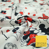 Mickey Minnie Mouse Love Letters Valentine Disney Print Fabric 100% Cotton 4965