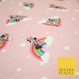 PINK Minnie Mouse Magical Rainbows Disney Licensed 100% Cotton Print Fabric 4955