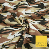 Camouflage Camo Woodland Leaf Printed Poly Cotton Fabric Polycotton 5 COLOURS