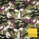 Camouflage Camo Woodland Leaf Printed Poly Cotton Fabric Polycotton 5 COLOURS