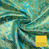 Floral Paisley Oriental Chinese Brocade Metallic Satin Jacquard Fabric 59" wide