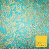 Floral Paisley Oriental Chinese Brocade Metallic Satin Jacquard Fabric 59" wide