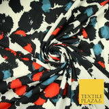 Animal Print Snake Artsy Leopard Printed ITY Stretch Jersey Fabric Dress Craft