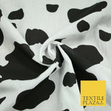 Black and White Cow Animal Printed Poly Cotton Fabric Polycotton Dress Craft5021