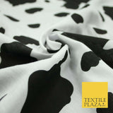 Black and White Cow Animal Printed Poly Cotton Fabric Polycotton Dress Craft5021